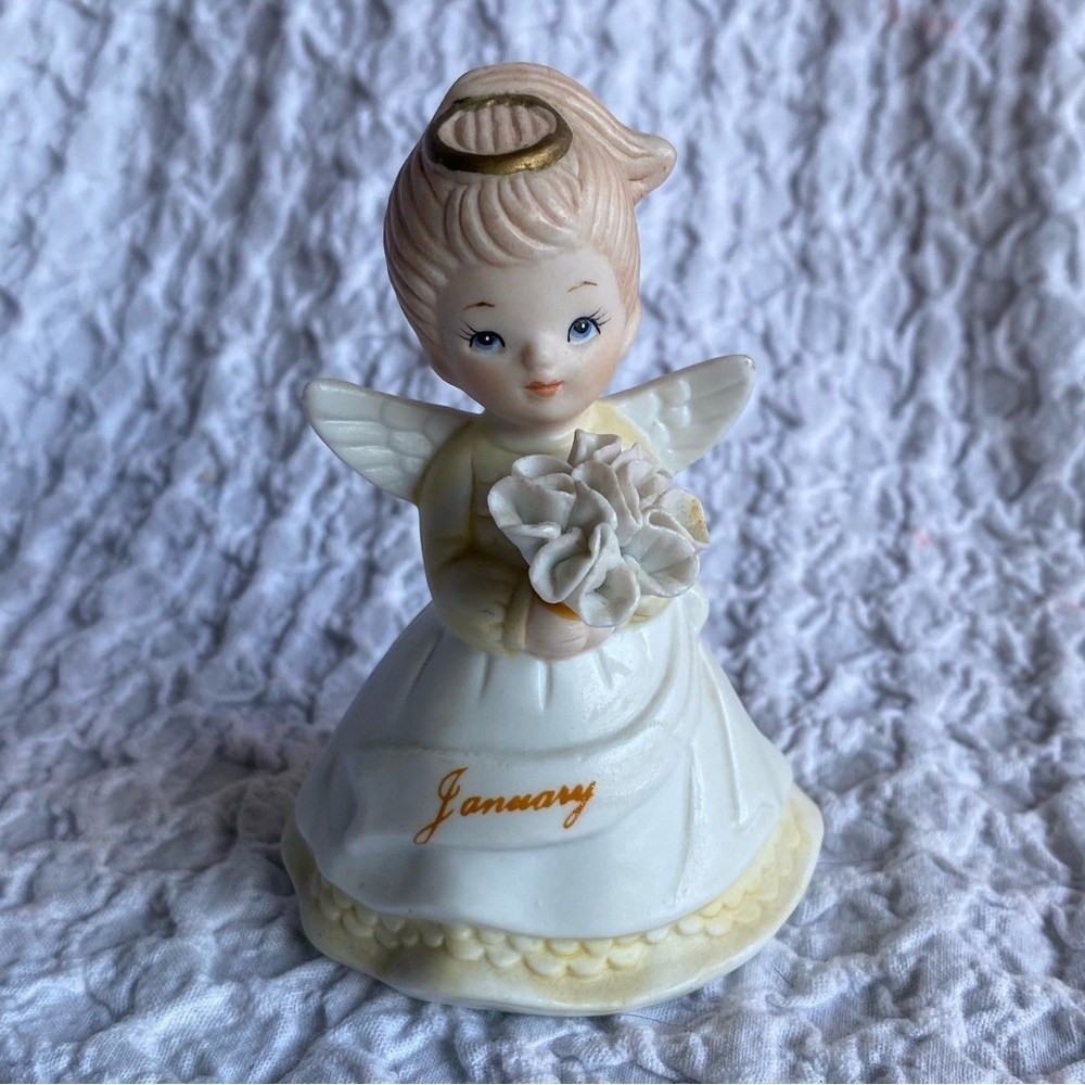 Vintage Lefton Angel of the Month January Figurine #04883 Hand Painted